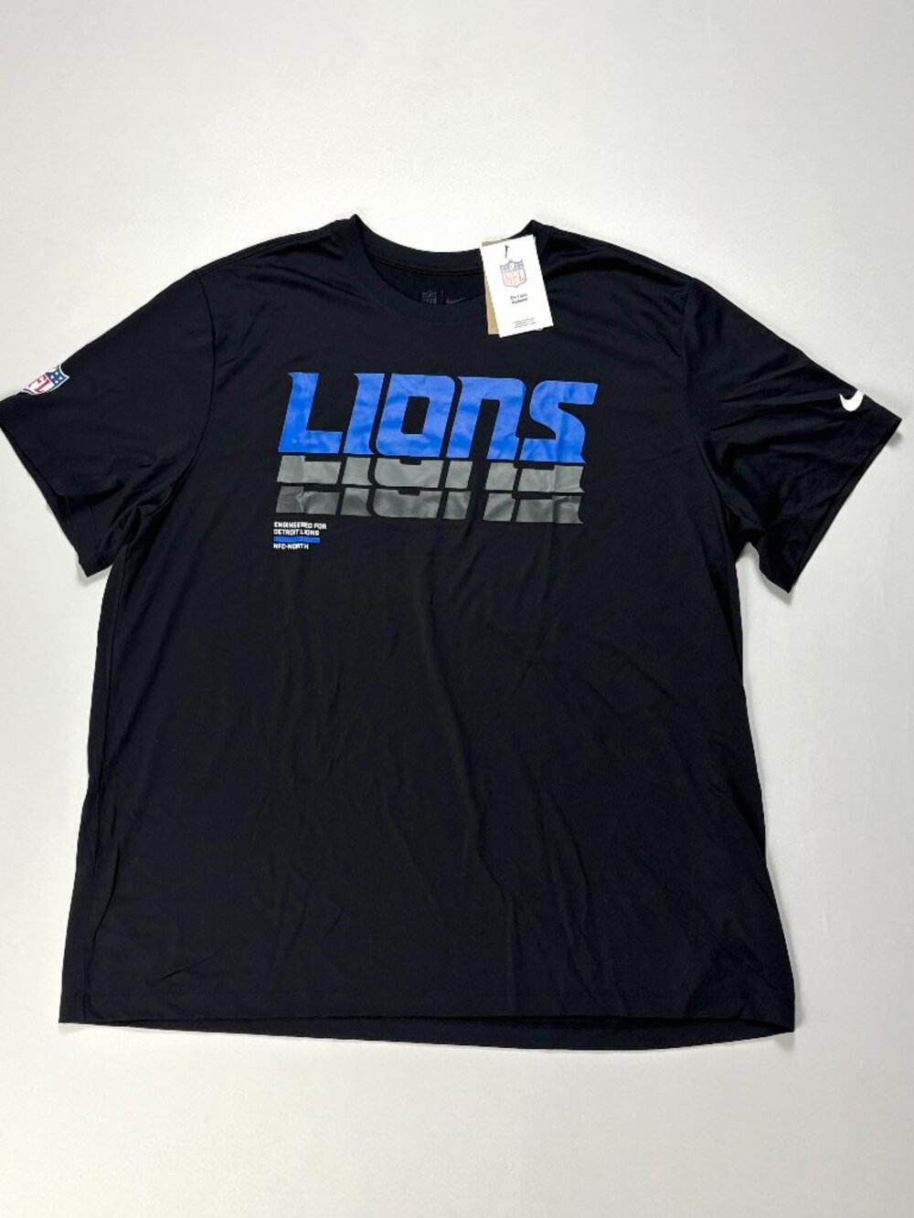 Detroit Lions Nike Mens Dri Fit T Shirt Black Sz 2XL NFL Football IF3676 NWT New